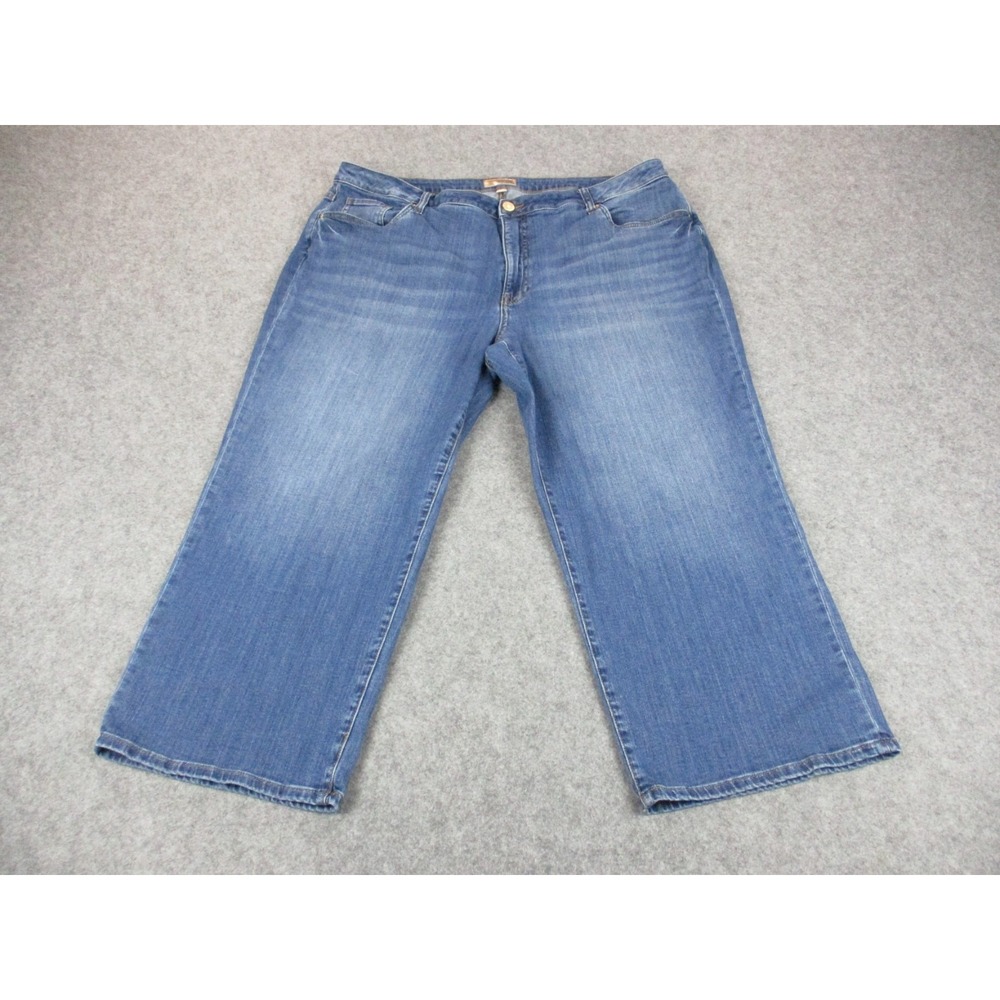 Kut From The Kloth Jeans Womens 20W Blue Charlotte Wide Leg Crop Medium Denim
